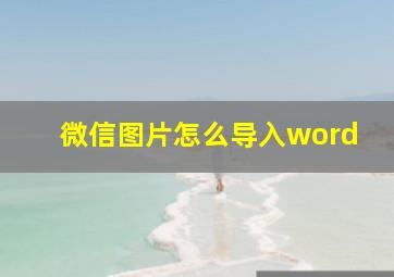 微信图片怎么导入word