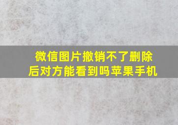 微信图片撤销不了删除后对方能看到吗苹果手机