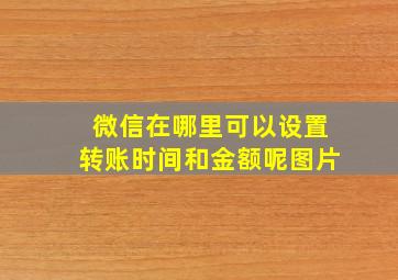 微信在哪里可以设置转账时间和金额呢图片