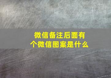 微信备注后面有个微信图案是什么