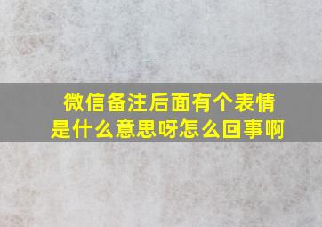 微信备注后面有个表情是什么意思呀怎么回事啊