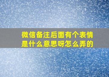 微信备注后面有个表情是什么意思呀怎么弄的