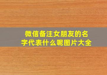 微信备注女朋友的名字代表什么呢图片大全