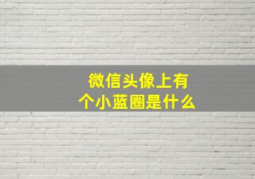 微信头像上有个小蓝圈是什么