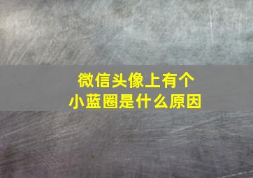 微信头像上有个小蓝圈是什么原因