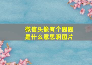 微信头像有个圈圈是什么意思啊图片