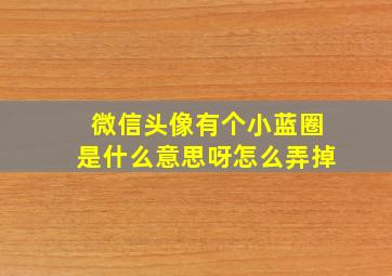 微信头像有个小蓝圈是什么意思呀怎么弄掉