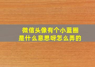 微信头像有个小蓝圈是什么意思呀怎么弄的