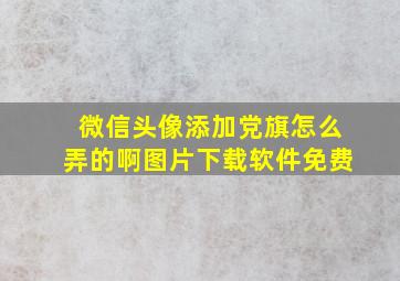 微信头像添加党旗怎么弄的啊图片下载软件免费