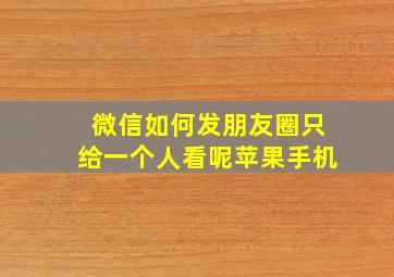 微信如何发朋友圈只给一个人看呢苹果手机