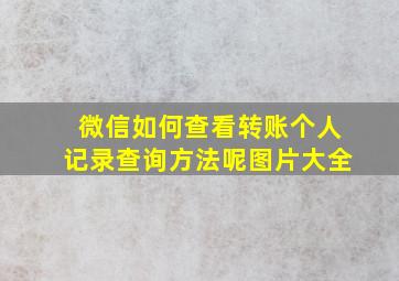 微信如何查看转账个人记录查询方法呢图片大全