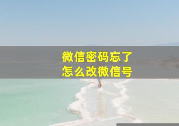 微信密码忘了怎么改微信号