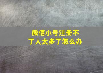 微信小号注册不了人太多了怎么办