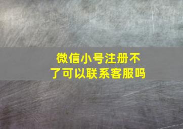 微信小号注册不了可以联系客服吗