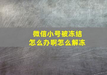 微信小号被冻结怎么办啊怎么解冻