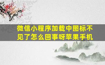 微信小程序加载中图标不见了怎么回事呀苹果手机