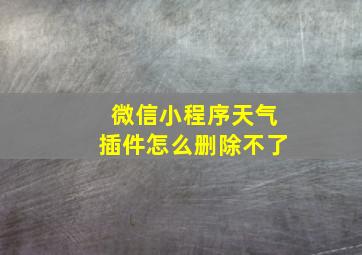 微信小程序天气插件怎么删除不了