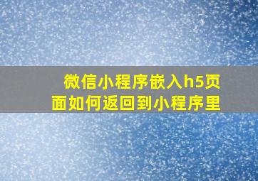 微信小程序嵌入h5页面如何返回到小程序里