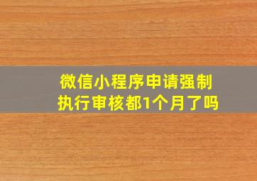 微信小程序申请强制执行审核都1个月了吗