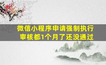 微信小程序申请强制执行审核都1个月了还没通过