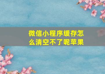 微信小程序缓存怎么清空不了呢苹果