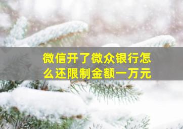 微信开了微众银行怎么还限制金额一万元