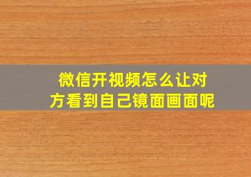 微信开视频怎么让对方看到自己镜面画面呢