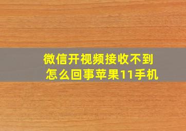 微信开视频接收不到怎么回事苹果11手机