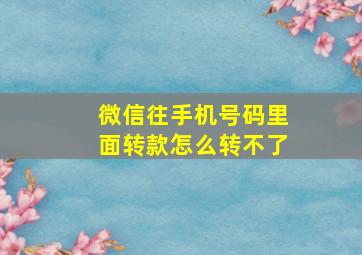 微信往手机号码里面转款怎么转不了