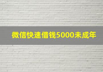 微信快速借钱5000未成年