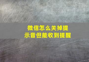 微信怎么关掉提示音但能收到提醒