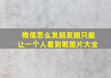 微信怎么发朋友圈只能让一个人看到呢图片大全