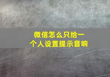 微信怎么只给一个人设置提示音响