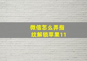 微信怎么弄指纹解锁苹果11