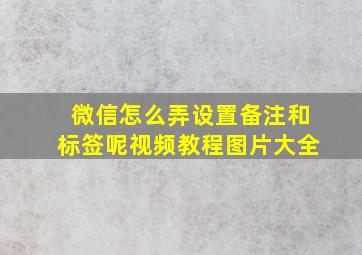 微信怎么弄设置备注和标签呢视频教程图片大全