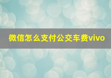 微信怎么支付公交车费vivo