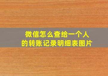 微信怎么查给一个人的转账记录明细表图片