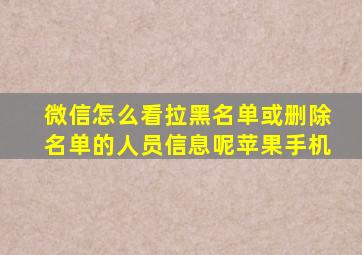 微信怎么看拉黑名单或删除名单的人员信息呢苹果手机