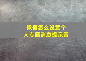 微信怎么设置个人专属消息提示音