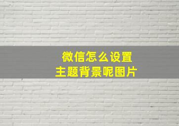 微信怎么设置主题背景呢图片