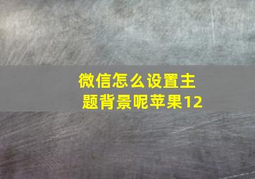 微信怎么设置主题背景呢苹果12