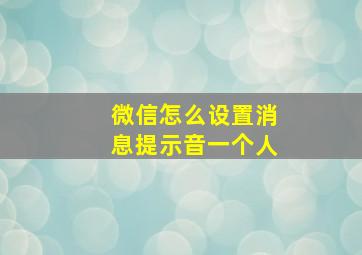 微信怎么设置消息提示音一个人