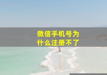 微信手机号为什么注册不了