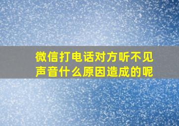 微信打电话对方听不见声音什么原因造成的呢