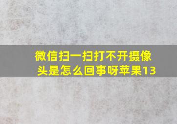 微信扫一扫打不开摄像头是怎么回事呀苹果13