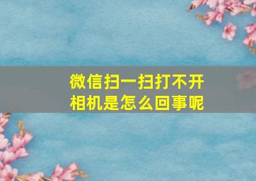 微信扫一扫打不开相机是怎么回事呢