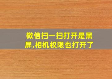 微信扫一扫打开是黑屏,相机权限也打开了