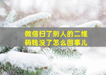 微信扫了别人的二维码钱没了怎么回事儿