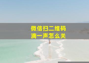 微信扫二维码滴一声怎么关