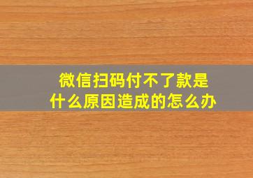 微信扫码付不了款是什么原因造成的怎么办